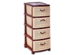 Комод 4-х секционный "Ромашка" коричневый/бежевый