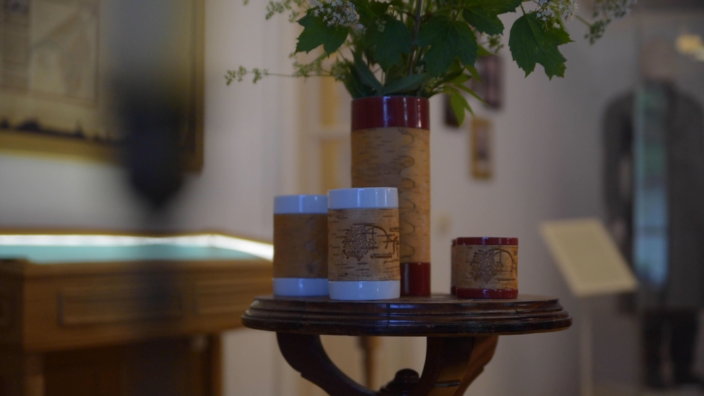 Малая фарфоровая пиала или миска для завтрака с берестой. Коллекция Достоевская или Старорусская