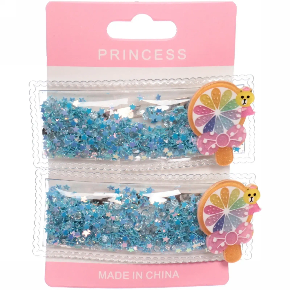 Зажимы для волос детские 2шт «Confetti», вкусняшки, микс 6 цветов, 7*2см