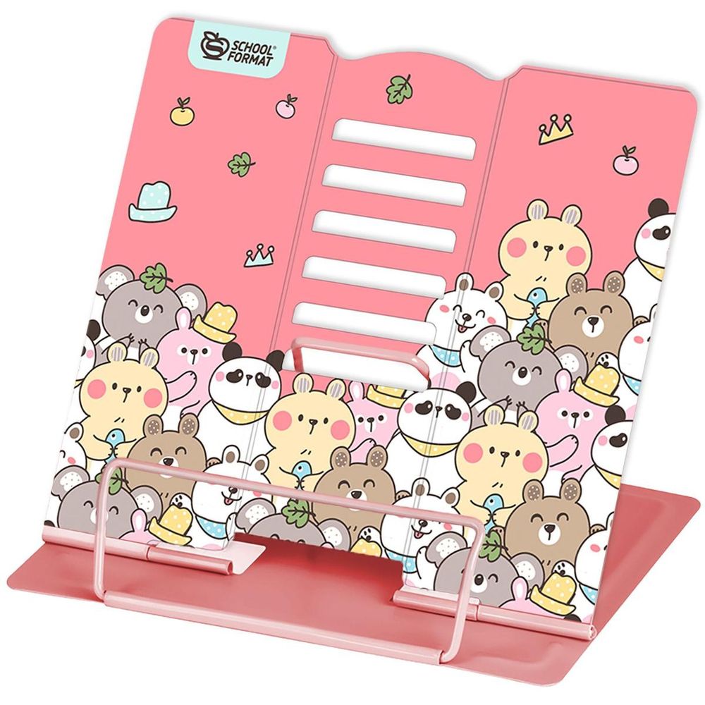 Подставка для книг металл розовая "Милые медвежата" (Schoolformat) Подставка для книг металл розовая "Милые медвежата" (Schoolformat)