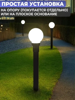 Светильник уличный НТУ садовый Шар белый. Фонарь на столб D150mm. Е27. IP54