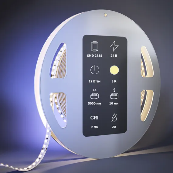 Светодиодная лента Ультра 24В 2835 17Вт/м 3000К 5м IP 20 201091 Led Strip 201091
