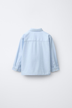 ZARA РУБАШКА СО СЪЕМНОЙ БАБОЧКОЙ, СИНИЙ