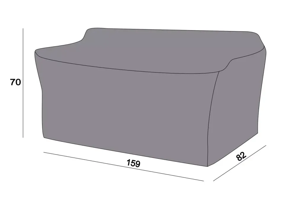 Защитный чехол на диван Касабланка, двухместный 159×82×70 см, цвет серый