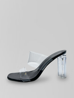 Сабо Bai Sen А788-6 однотонные с прозрачным каблуком