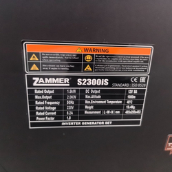 Бензиновый инверторный генератор Zammer S2300iS