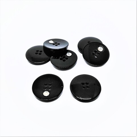Пуговицы №682, 25мм, цв.черный со стразом (RB D356)