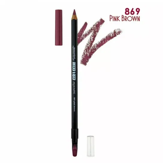 Карандаш для губ Miss Tais 869 pink brown с аппликатором Экселанс