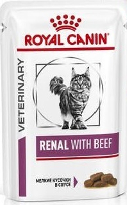 Royal Canin, Набор кормов для кошек с почечной недостаточностью, Говядина, 12X85гр.
