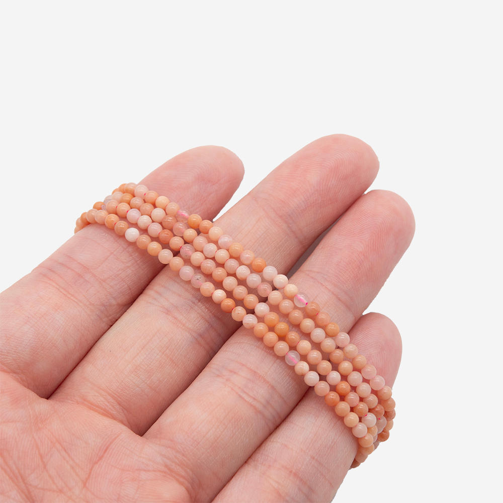 Авантюрин розовый натуральный, шар, 2,5мм