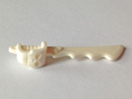 23984 Сабля с зазубринами и защитой рук в виде черепа, White