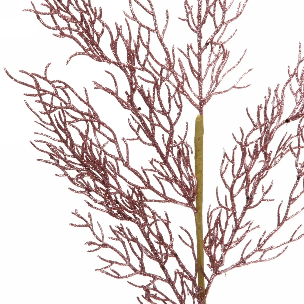 Ветка хвойная «Хрусталик» 75 см, Розовое золото