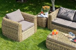 "Кальяри" лаунж-зона из искусственного ротанга (гиацинт), цвет соломенный