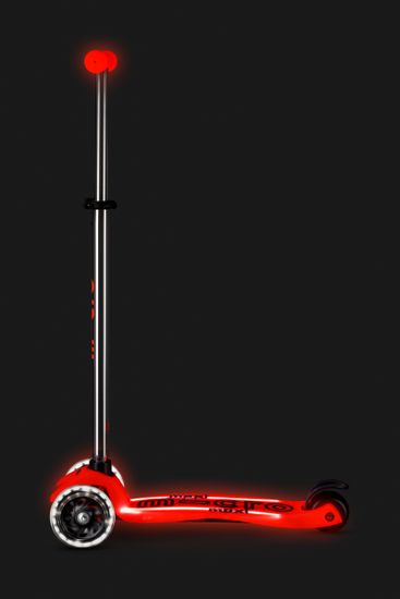 Самокат Maxi Micro Deluxe Glow Plus (светящийся) LED красное сияние