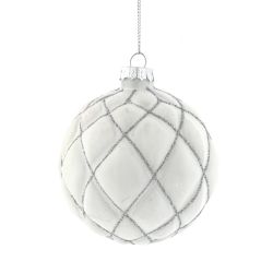 GAEM Украшение новогоднее Шар "Белая фантазия" (блок 12 шт), D8 см, L36 W28 H11 см, 4в.