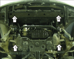 Защита картера Двигателя. 5 мм, Алюминий. для Infiniti EX 35 2007-2012, Infiniti G 35 2006-2009, Infiniti EX 25 2007-2012, Infiniti G 35 2010-2014 MOTODOR.38002