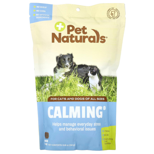 Pet Naturals, Calming, для собак и кошек всех размеров, успокаивающее средство, 160 жевательных таблеток, 240 г (8,46 унции)