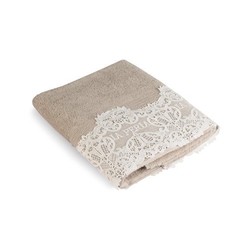 Полотенце с кружевной отделкой 70х140 | бежевый