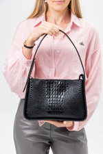 Louis Lefevre Сумка женская натуральная кожа через плечо багет черная