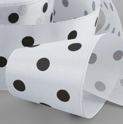 Атласная лента в горошек 40 мм