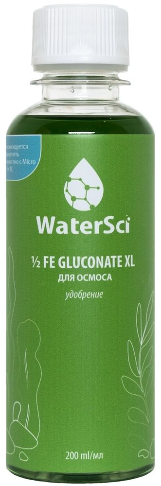 WaterSci 1/2 Fe Gluconate XL Удобрение для аквариумных растений с железом,  200 мл