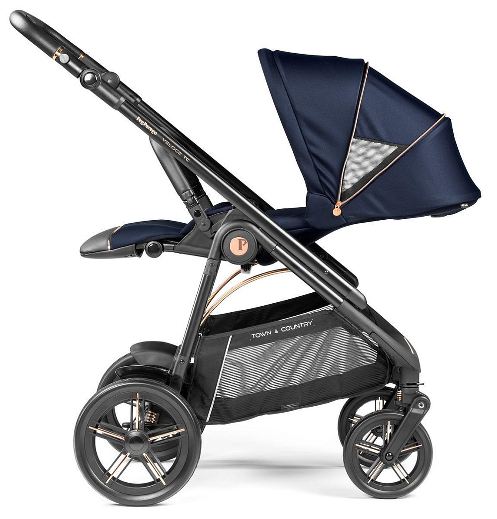 Коляска Peg Perego Veloce TC Brio Culla Belvedere 2 в 1 Blue Shine