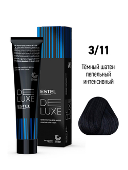 ESTEL De Luxe краска-уход для волос, 3/11 темный шатен пепельный, 60 мл
