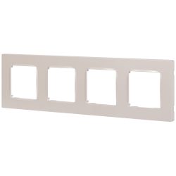 Рамка для розеток и выключателей ЭРА Серия 12 12-5204-15 на 4 поста, Классик, перламутр