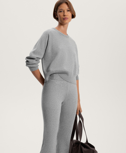 Oysho Вязаный джемпер с круглым вырезом, серый