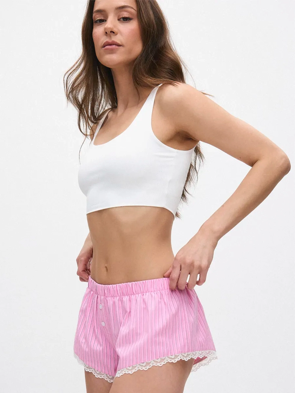 Шорты домашние с кружевом