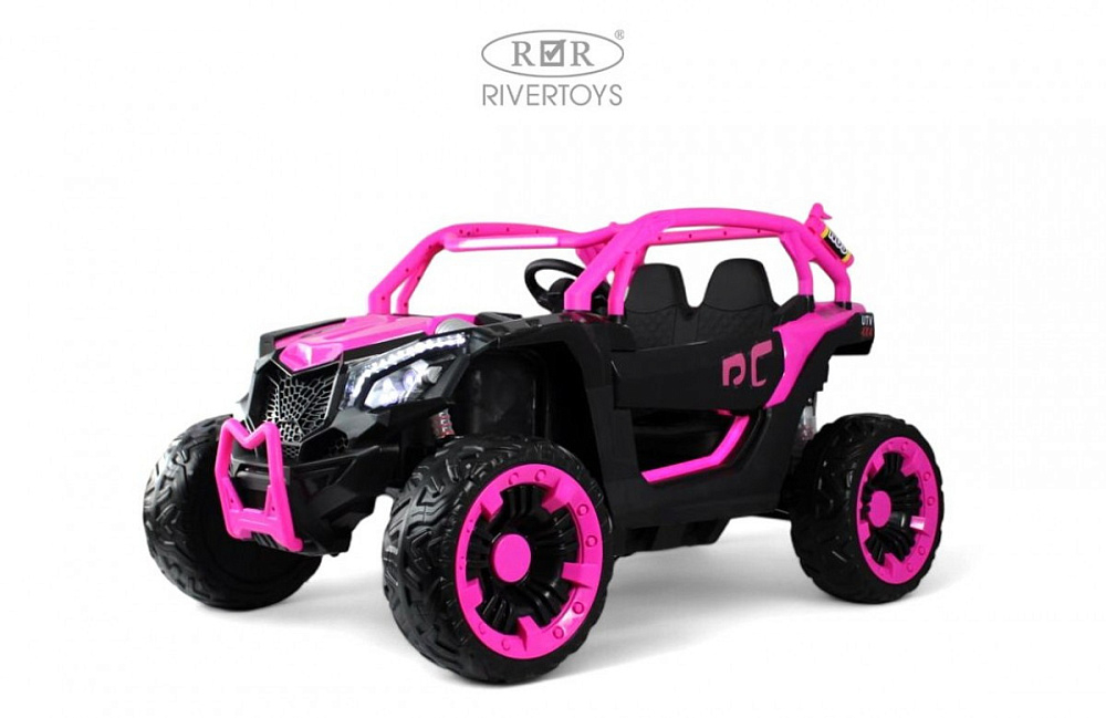 Детский электромобиль RiverToys X707XX BLACK-PINK/черно-розовый