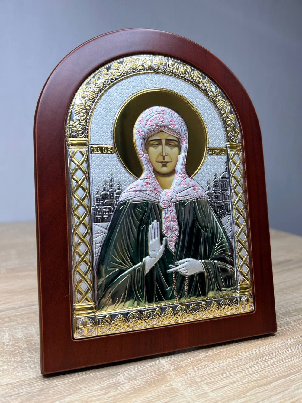 Матрона, арочная, красное дерево, эмаль 150х200