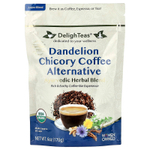DelighTeas, аюрведическая травяная смесь, одуванчик и цикорий, альтернатива кофе, без кофеина, 170 г (6 унций)
