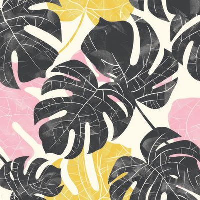 Тропические листья на светлом фоне