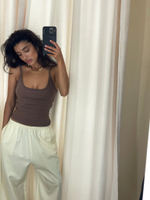 Майка из рибаны на бретелях brwn