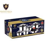 Набор кастрюль 6 предметов (1,9л, 1,9л, 2,5л, 3,4л, 5,8л, 24см) нерж "Kaisa Villa"