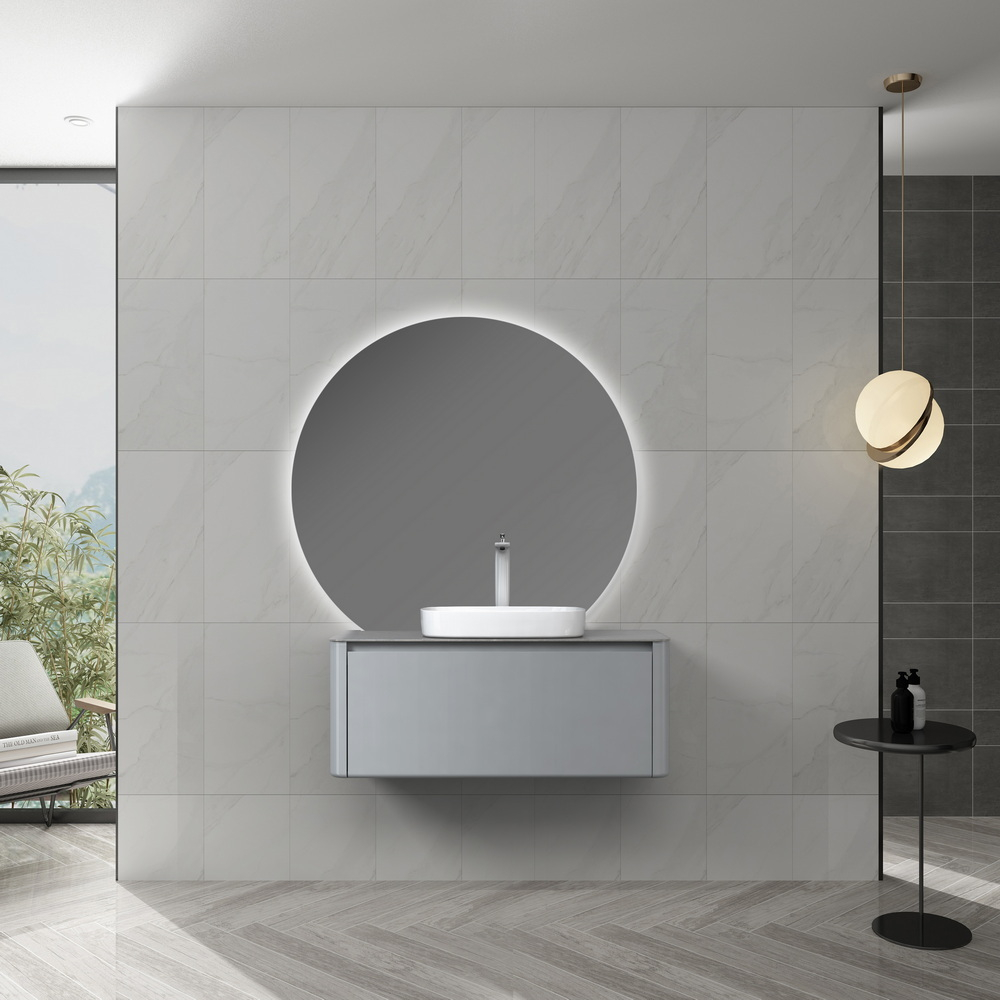 Тумба с раковиной Black&White Universe 100 см U915.1000 glossy light grey