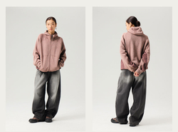 Худи Nothomme Blue Men’s Outdoor Color-Block Fleece Zip-Up Hoodie