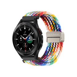 Эластичный ремешок радужного цвета (Rainbow) от Dux Ducis для смарт часов Samsung Galaxy Watch 45 и 46мм (размер крепления 22мм), серия Strap (Mixture Pro Series)