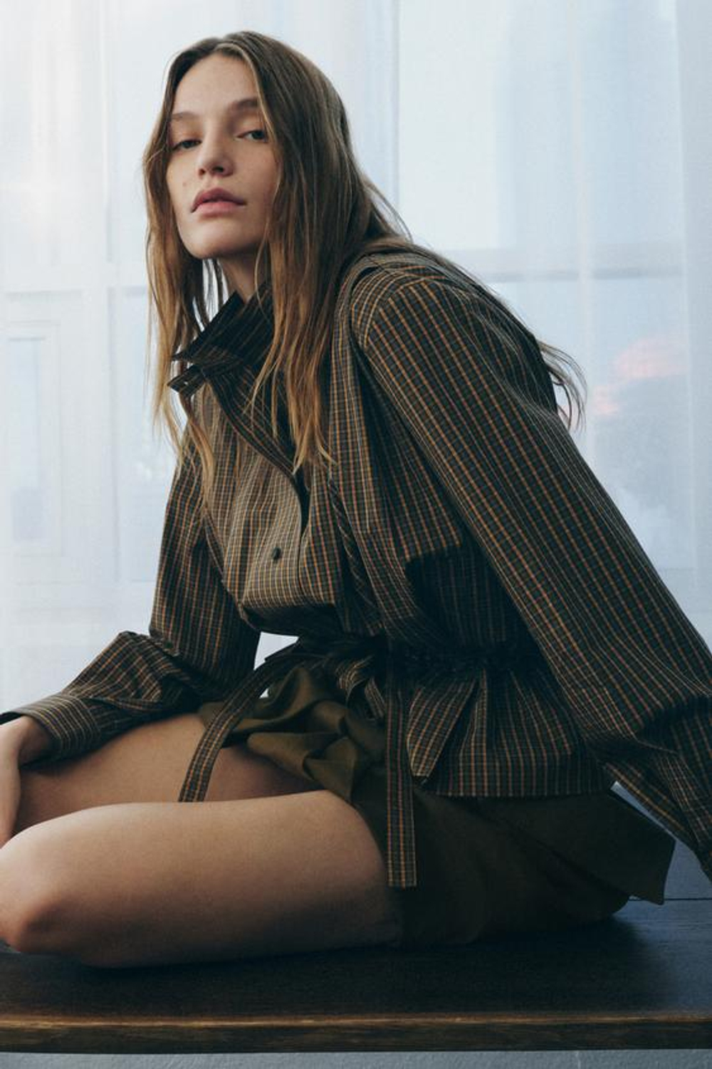 ZARA КОРОТКАЯ ЮБКА КАРГО — ZW COLLECTION, ХАКИ