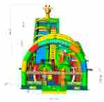 Коммерческий надувной батут «Зоопарк» с крышей, 15*7*9 м.