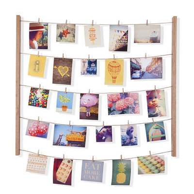 Панно для фотографий hangit, дерево, 40 прищепок