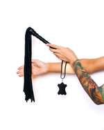 Черная плеть Scandal из натуральной кожи - 60 см. (Цвет: черный)