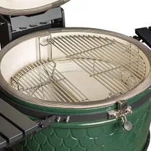 Керамический угольный гриль DinoEgg Classic Green, 46 см, с ножками и столиками