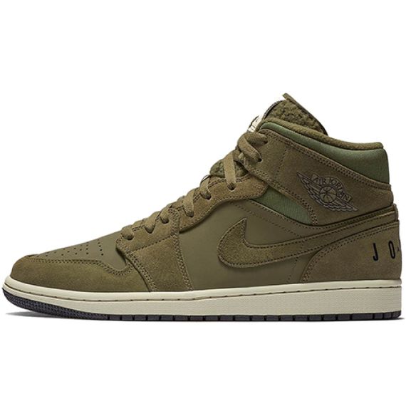 Jordan Air Jordan 1 Mid &quot;Olive Canvas&quot; 2018