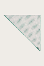 Платок из зеленой шелковой сетки, расшитый бисером