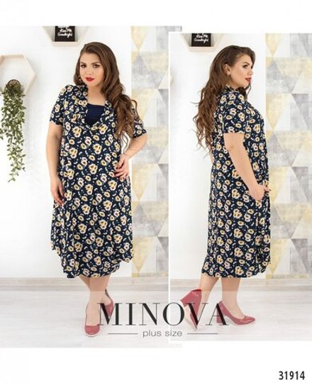 Платье 352-синий Minova Фото 1