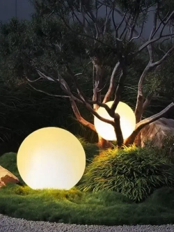 Ландшафтный светильник Белый Шар 30 см