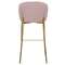 Барный стул Coral, 76 см, розовый велюр с золотыми ножками