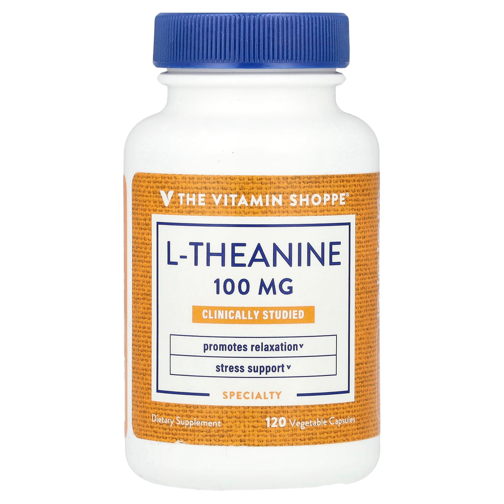 The Vitamin Shoppe, L-теанин, 100 мг, 120 растительных капсул